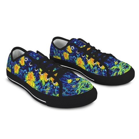 'Wild Poppies' (Black) 'Seattle' Men's Trainers