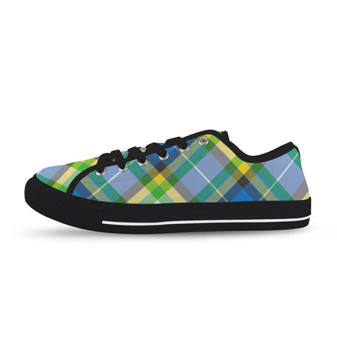 'Yorkshire Tartan' (Slant/Black Trim) Women's Canvas Plimsolls