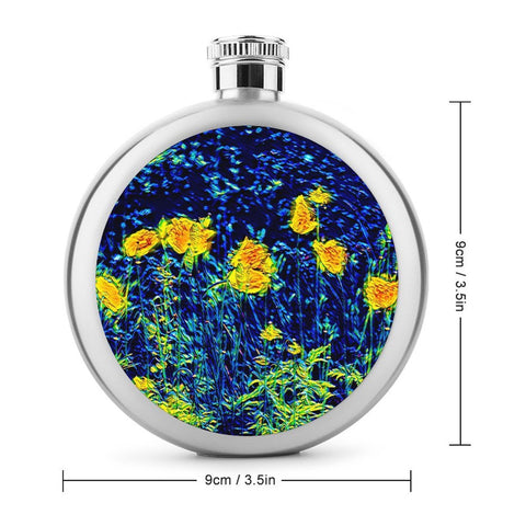 'Wild Poppies' Hip Flask