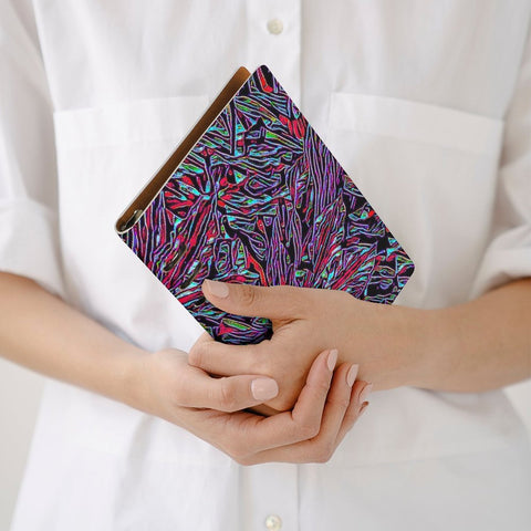 'Clematis Neon' Faux Leather A5 Binder Notebook