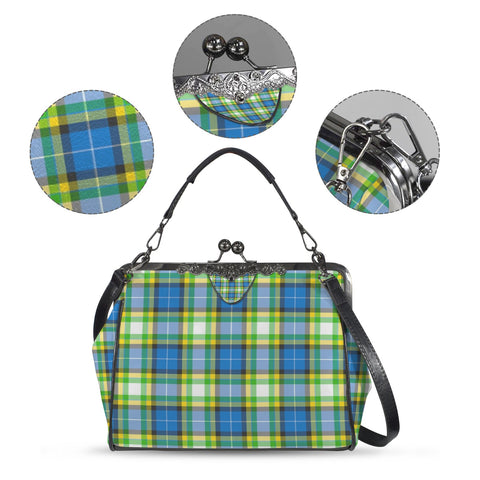 'Yorkshire Tartan' (Heritage) (Slant) Faux Leather Kisslock Handbag Crossbody