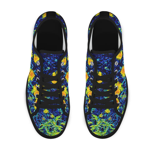 'Wild Poppies' (Black) 'Seattle' Men's Trainers