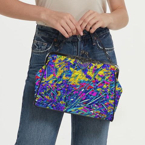 'Agapanthus' Faux Leather Kisslock Handbag Crossbody