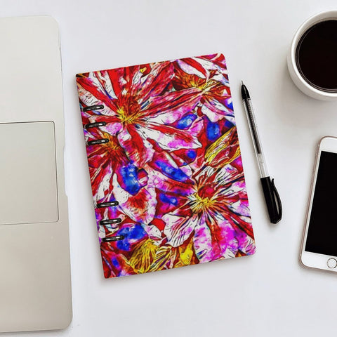 'Clematis' Faux Leather A5 Binder Notebook