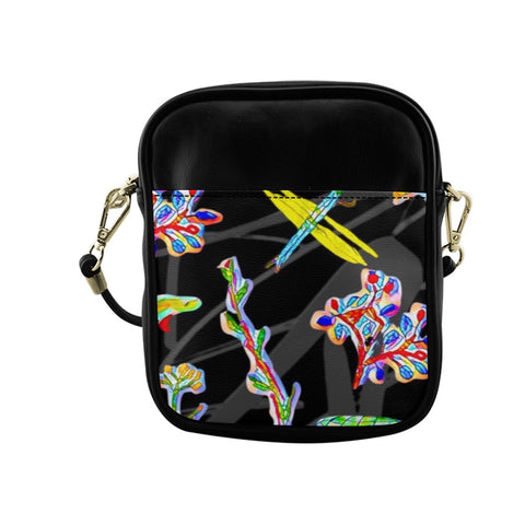 'Regenesis' (Black Edit) Faux Leather Sling Pouch