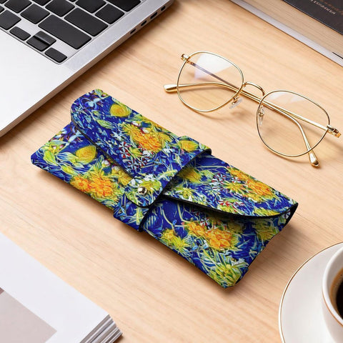 'Summer Basket' Faux Leather Glasses Case