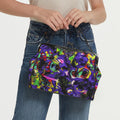'Purple Haze' Faux Leather Kisslock Handbag Crossbody