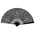 'Filament' (Black Edge) Double-Sided Folding Bamboo Fan