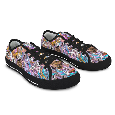 'Psychedelique' (Black) Women's Canvas Plimsolls