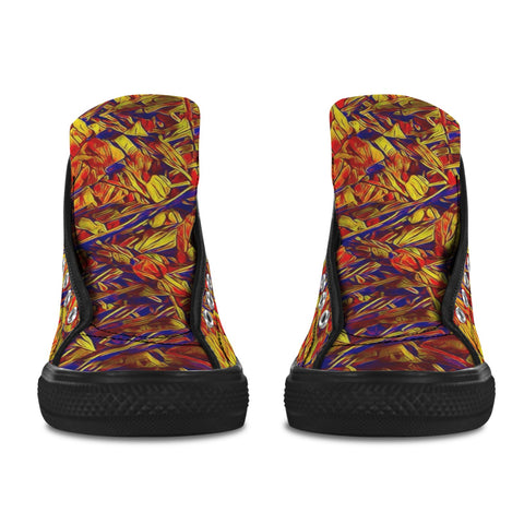 'Peony' (Black) Women's 'Vancouver' High Top Boots