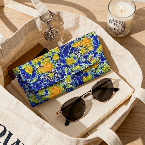 'Summer Basket' Faux Leather Glasses Case