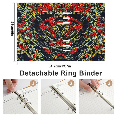 'Earthquake' Faux Leather A5 Binder Notebook