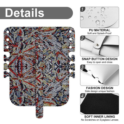 'Clematis Platinum' Faux Leather Glasses Case