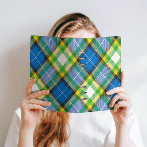 'Yorkshire Tartan' (Slant) Faux Leather A5 Binder Notebook