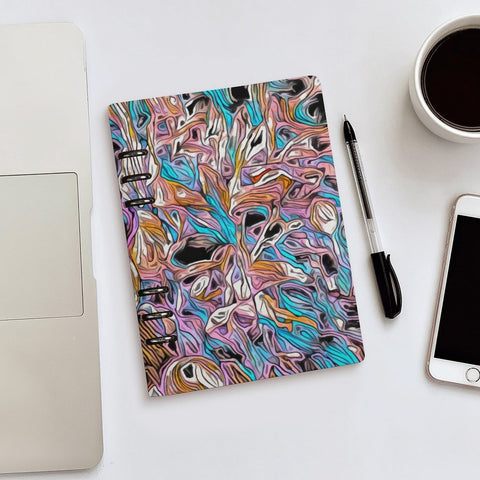 'Psychedelique' Faux Leather A5 Binder Notebook