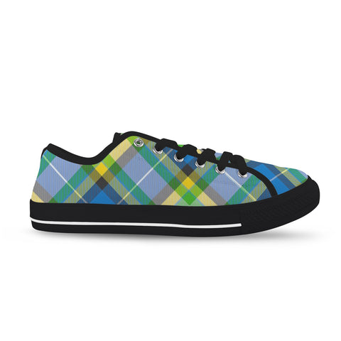 'Yorkshire Tartan' (Slant/Black Trim) Women's Canvas Plimsolls