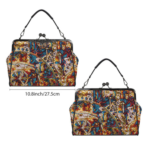 'Boilerplate' Faux Leather Kisslock Handbag Crossbody