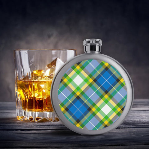 'Yorkshire Tartan' (Slant)  Hip Flask