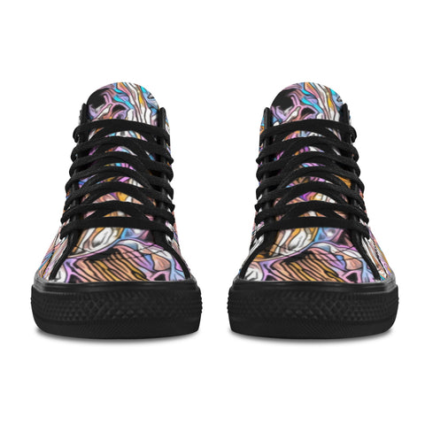 'Psychedelique' (Black) Women's 'Vancouver' High Top Boots