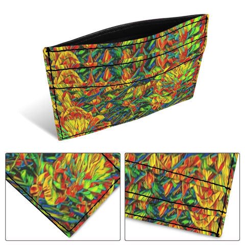 'Peony Citrus' Faux Leather Cardholder