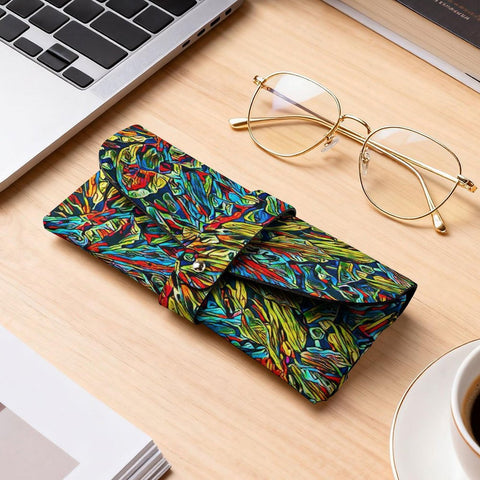 'Clematis Electra' Faux Leather Glasses Case