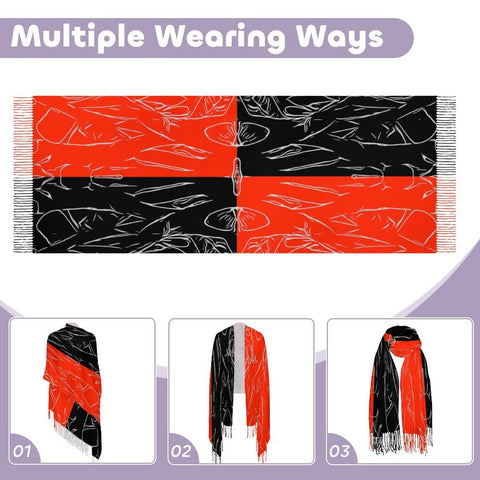 'Bloodlust' Tassel Fleece Scarf
