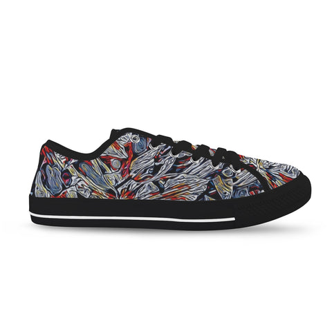 'Clematis Platinum' (Black Trim) Women's Canvas Plimsolls