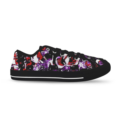 'Gothic Rose' (Black Trim) Women's Canvas Plimsolls