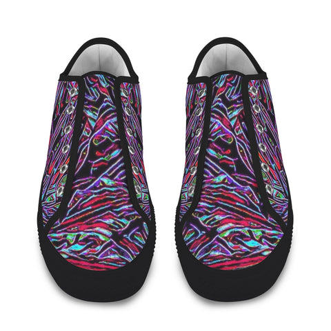 'Clematis Neon'' (Black Trim) Women's Canvas Plimsolls