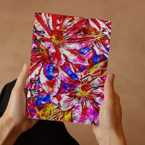 'Clematis' Faux Leather A5 Binder Notebook