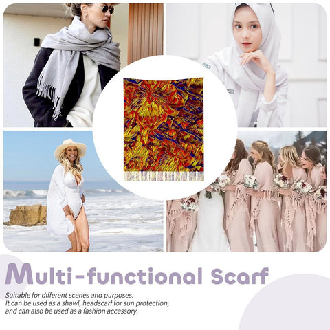 'Peony' Tassel Fleece Scarf