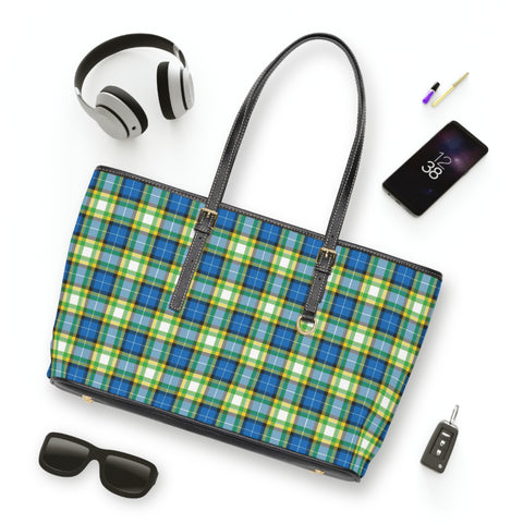 'Yorkshire Tartan' PU Leather Zipped Tote