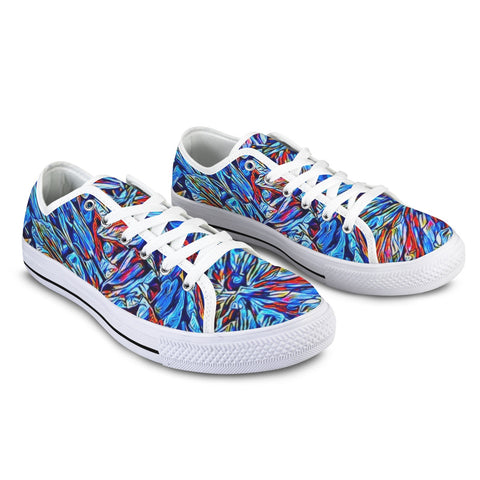 'Clematis Sapphire' (White Trim) Women's Canvas Plimsolls