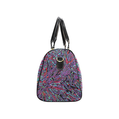 'Clematis Neon' Nylon Duffle With Faux Leather Trim