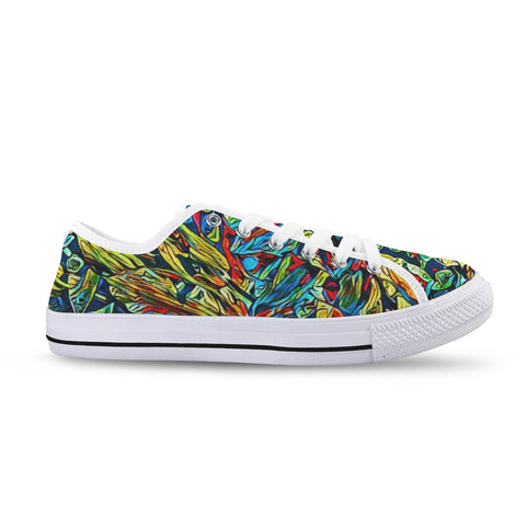 'Clematis Electra' (White Trim) Women's Canvas Plimsolls