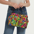 'Tropique' Faux Leather Kisslock Handbag Crossbody
