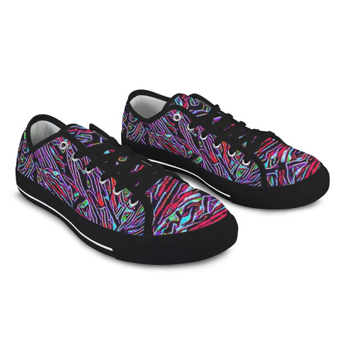 'Clematis Neon'' (Black Trim) Women's Canvas Plimsolls