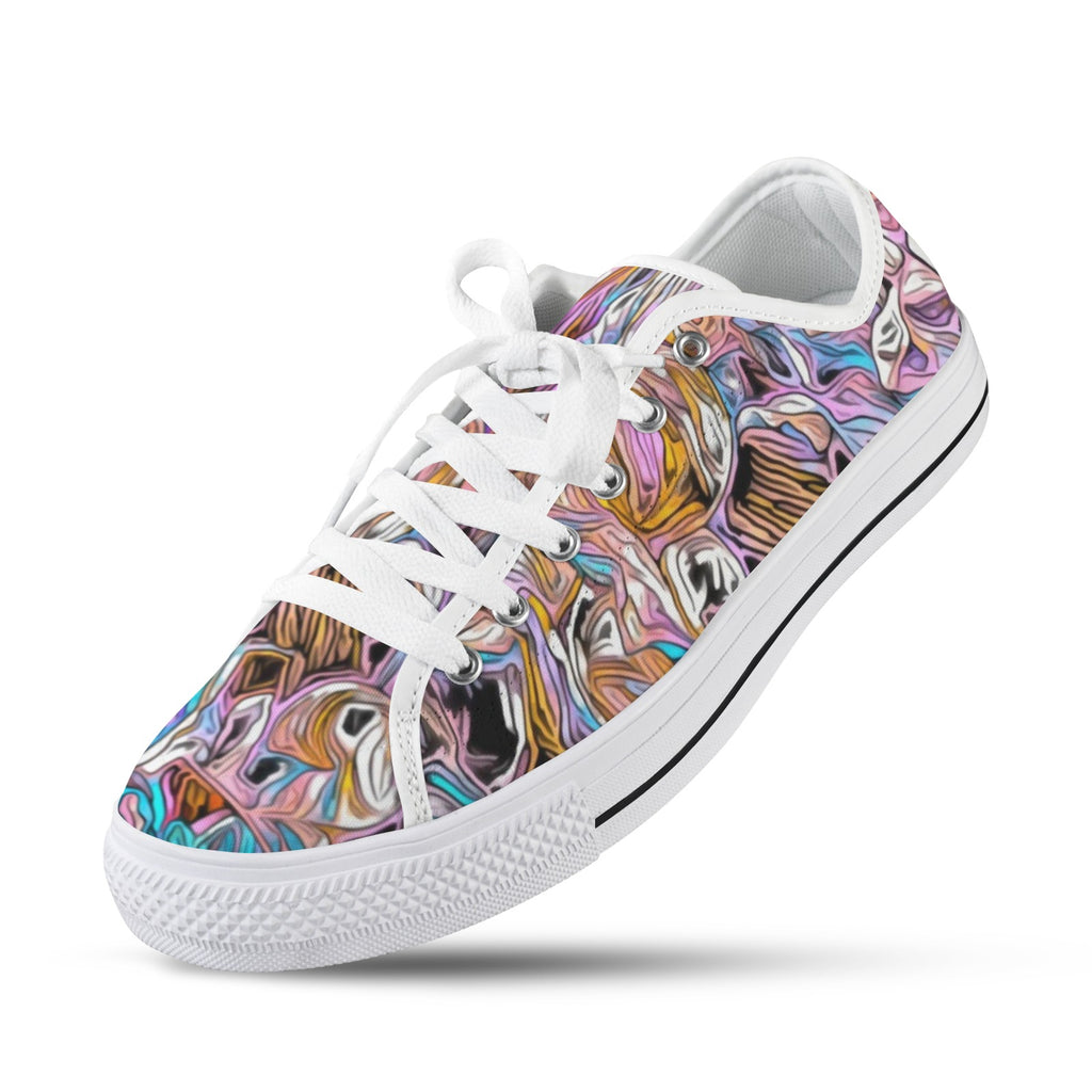 'Psychedelique' (White) Women's Canvas Plimsolls
