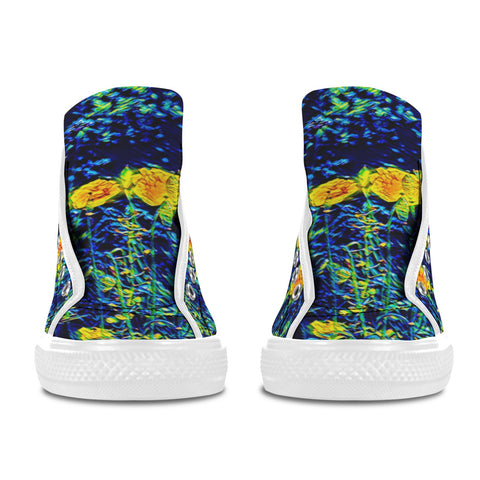 'Wild Poppies' (White Trim) Vancouver Canvas Boots