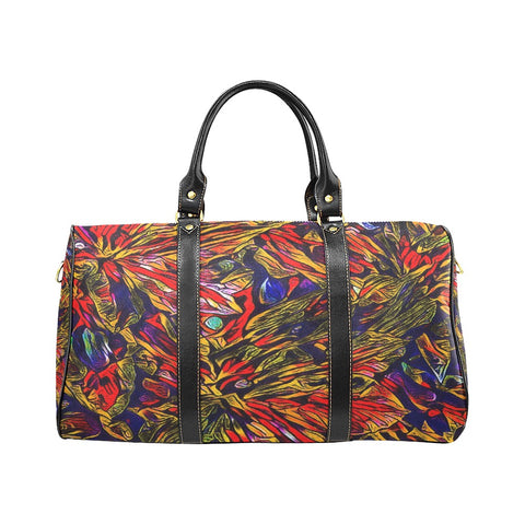 'Clematis Firestorm' Nylon Duffle With Faux Leather Trim