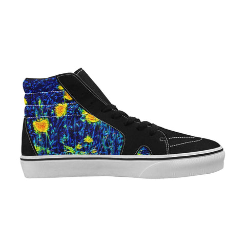 'Wild Poppies' Men's High Top Skateboarding Boots