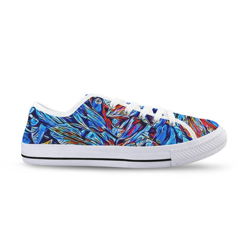 'Clematis Sapphire' (White Trim) Women's Canvas Plimsolls