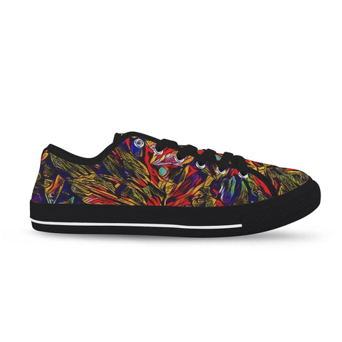 'Clematis Firestorm' (Black Trim) Women's Canvas Plimsolls