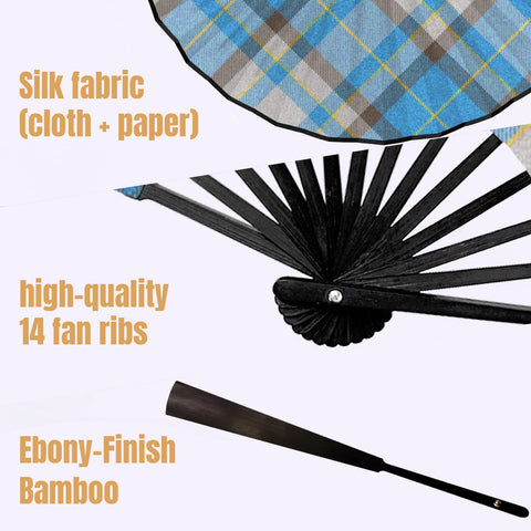 'Yorkshire Marine' (Slant / Black Edge) Double-Sided Folding Bamboo Fan