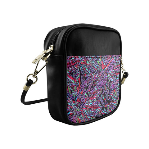 'Clematis Neon' Faux Leather Sling Pouch