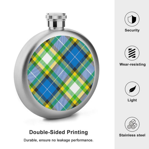 'Yorkshire Tartan' (Slant)  Hip Flask