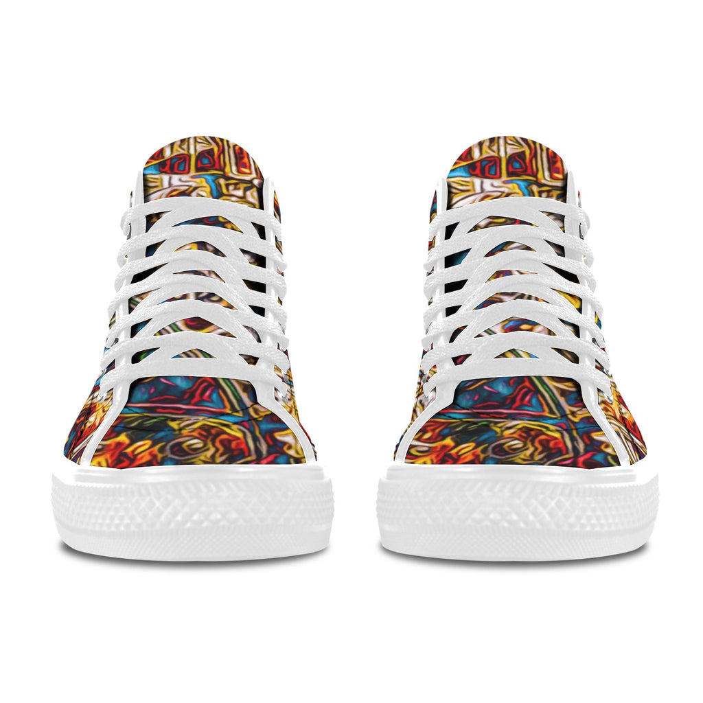 'Boilerplate' (White) Women's Canvas Boots