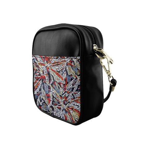 'Clematis Platinum' Faux Leather Sling Pouch
