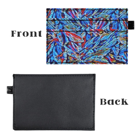 'Clematis Sapphire' (Black Edit) Faux Leather Cardholder