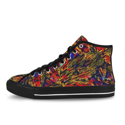 'Clematis Firestorm' (Black Trim) Vancouver Canvas Boots